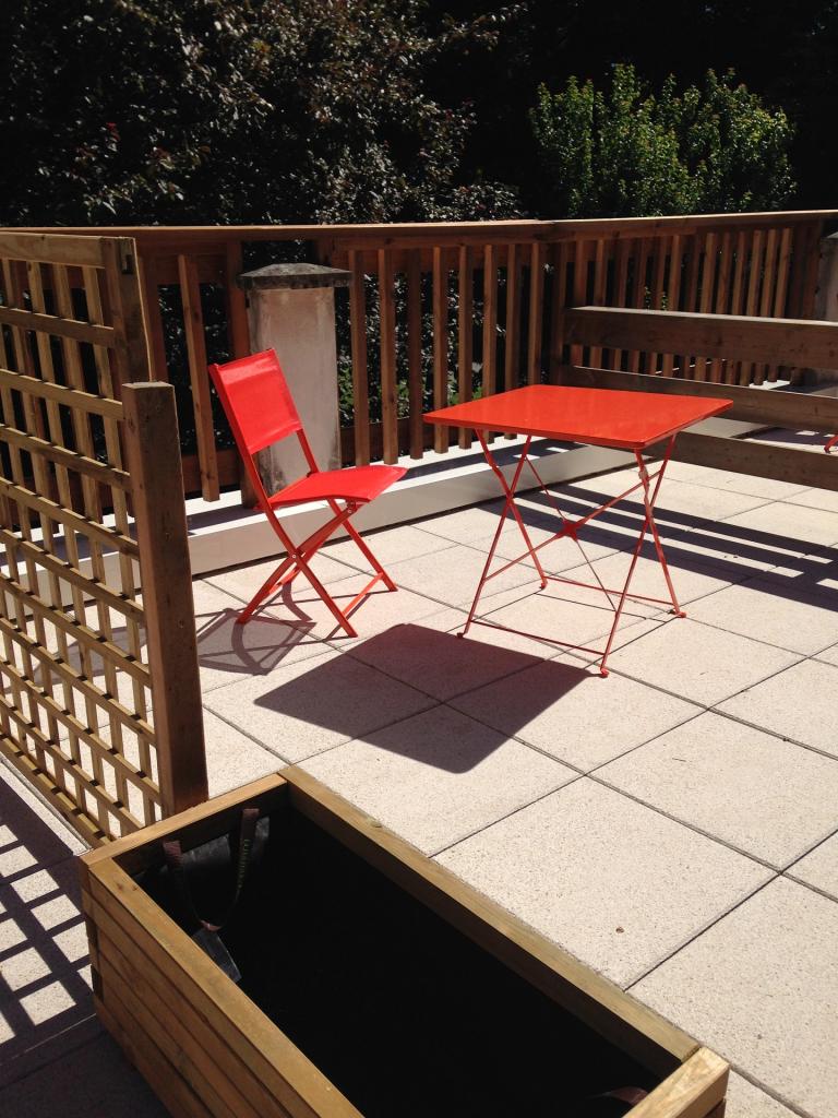 Coin terrasse privatif sur espace commun